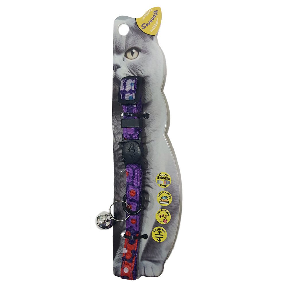 Nutrapet - Swooosh Leafy Safe Cat Collar - Purple