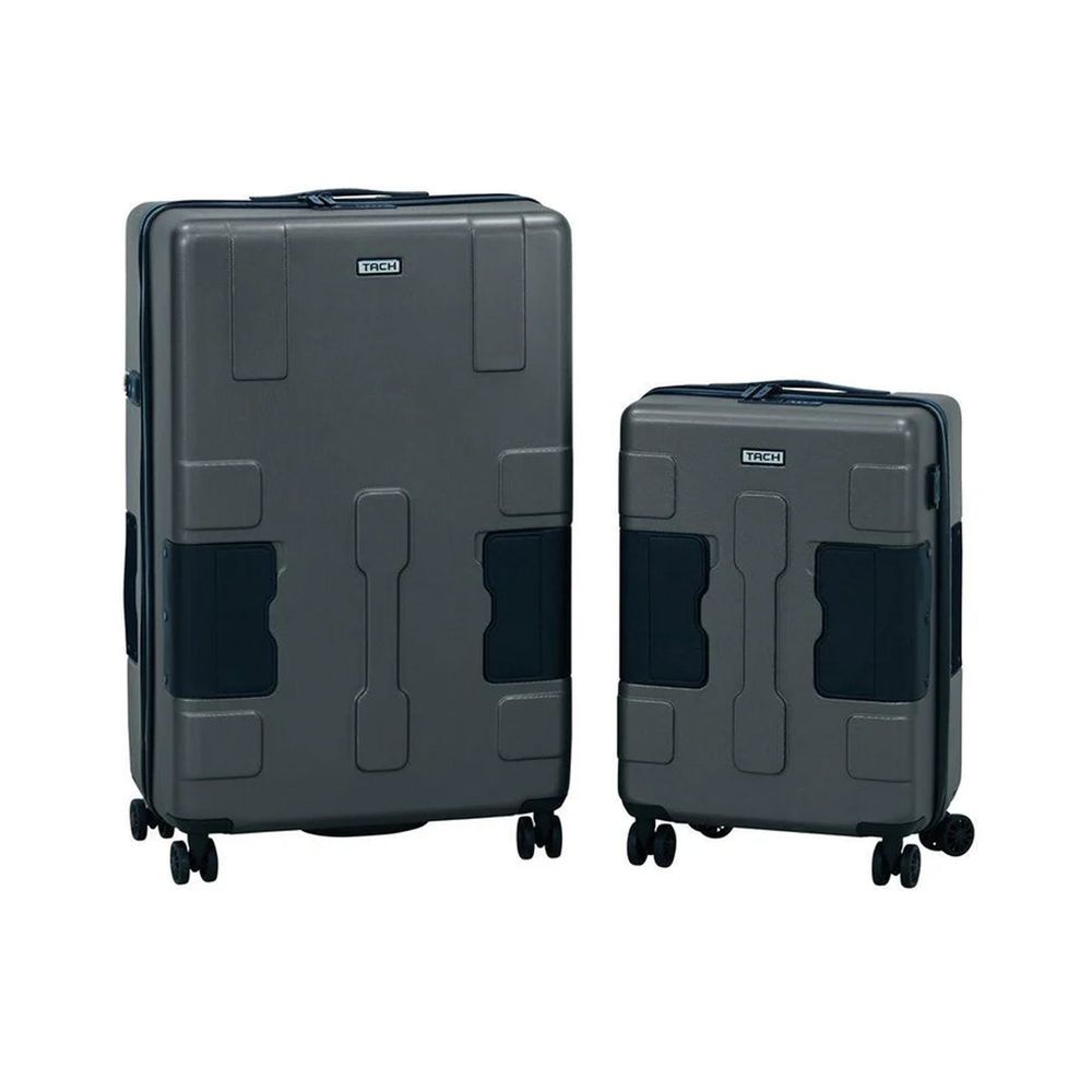 TACH Luggage - Hard Shell Large+Carry-On Connectable Luggage - 2 Pcs - 28/20 Inches - Grey