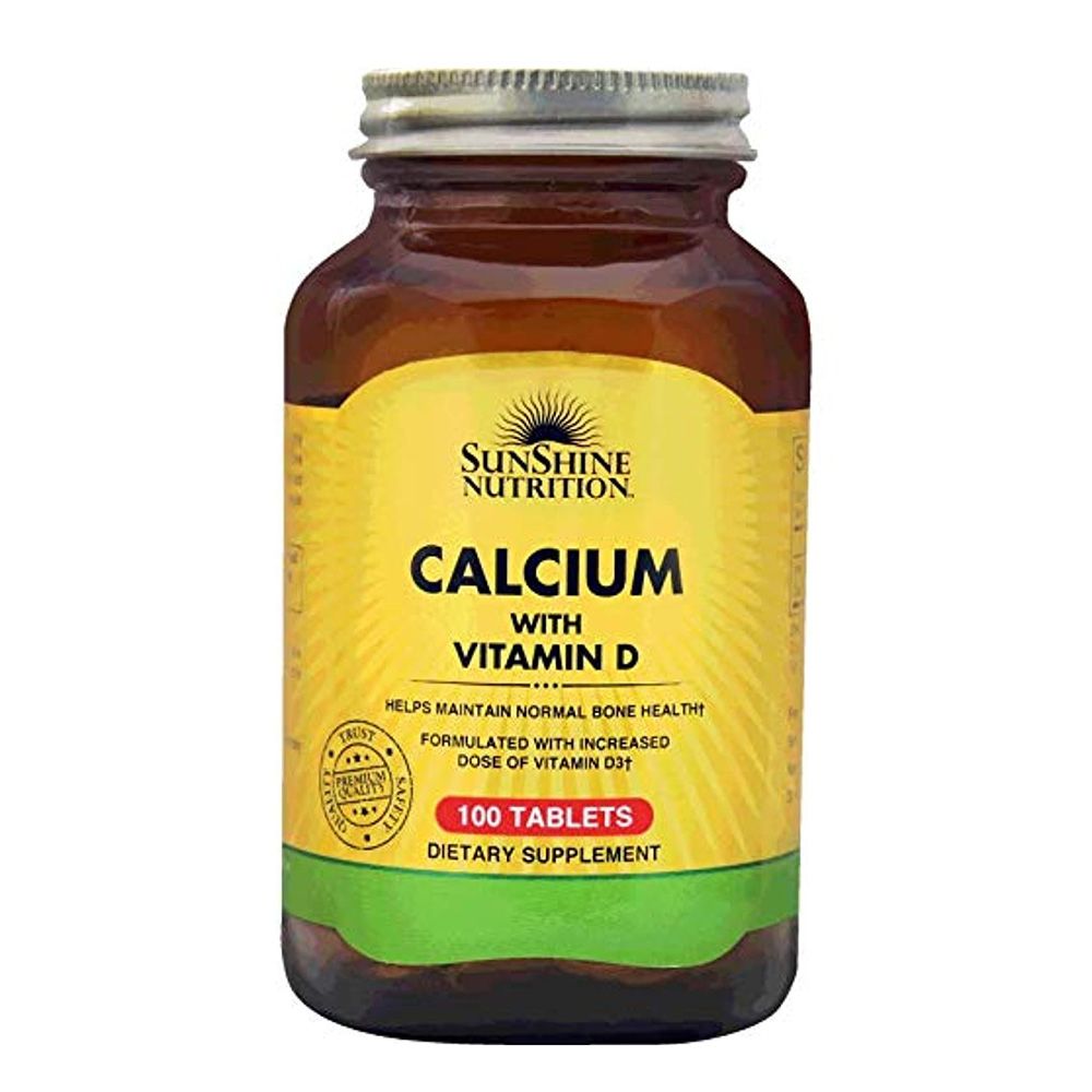 Sunshine Nutrition - Calcium With Vitamin D Tablets - 100 Pcs