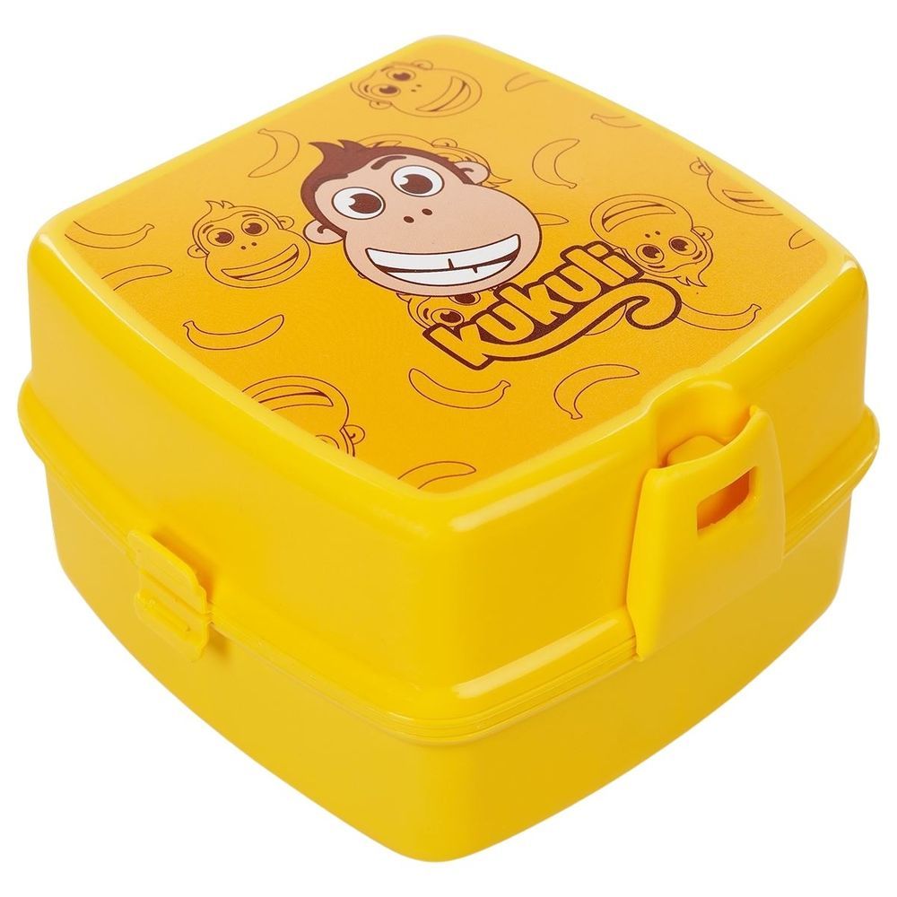 Kukuli - 4 Compartments Smart Patterned Lunch Box - Yellow