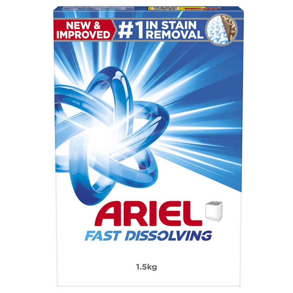 Ariel - Fast Dissolving Laundry Detergent Powder - 1.5 Kg