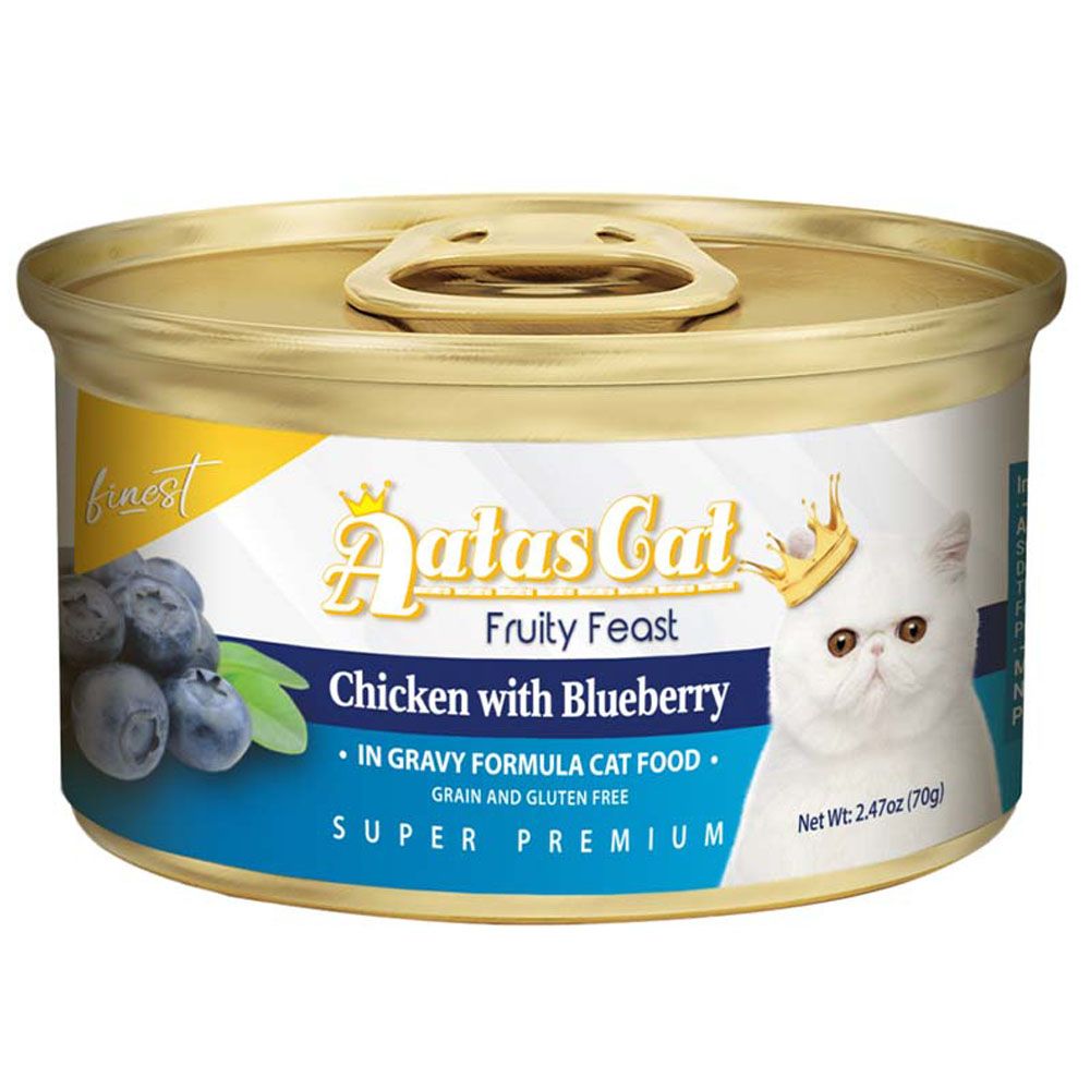 Aatas - Chicken With Blueberry In Gravy Cat Food - 70 g - Pack of 24