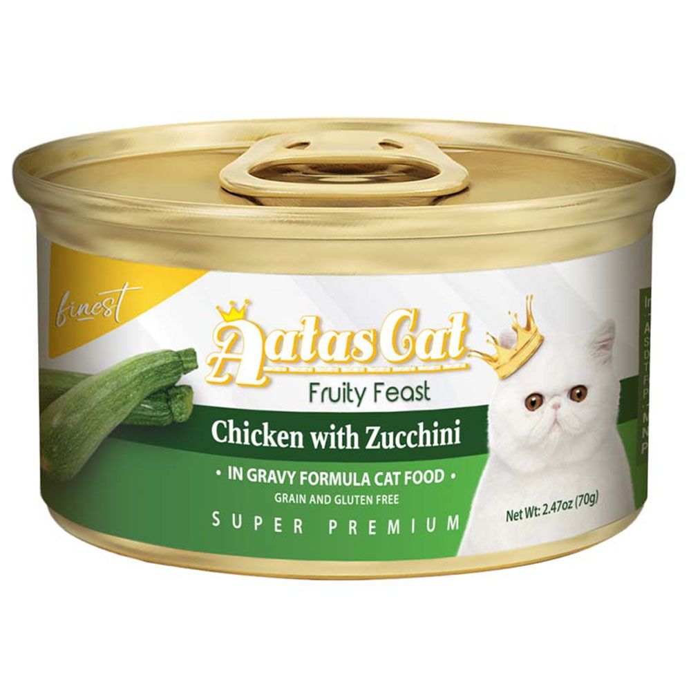 Aatas - Chicken With Zucchini In Gravy Cat Food - 70 g - Pack of 24