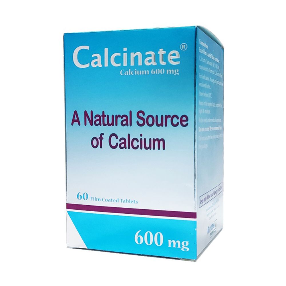 Calcinate - 600 Mg Calcium Tablets - 60 Pcs