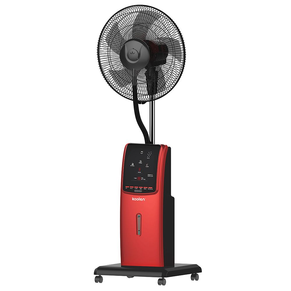 Koolen - Electric Stand Mist Fan - Red/Black - 16-Inch - 100 W