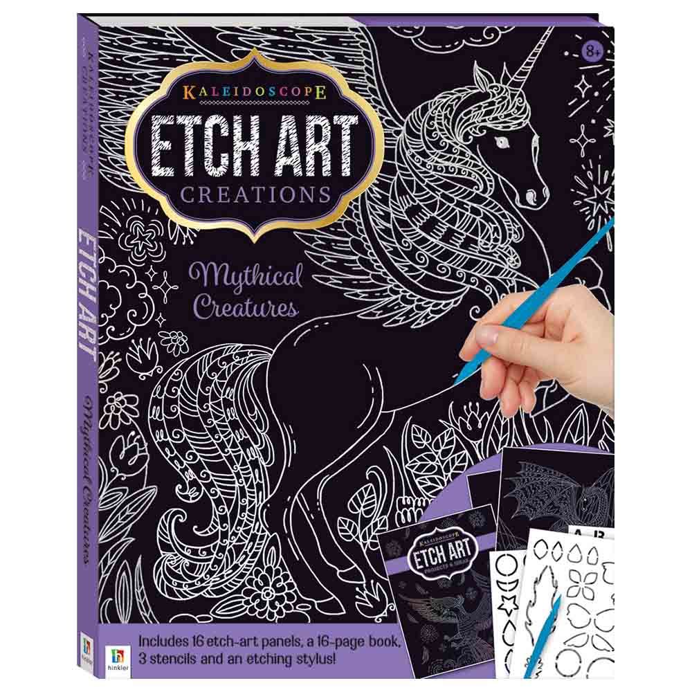  كتاب etch art mythical creatures book