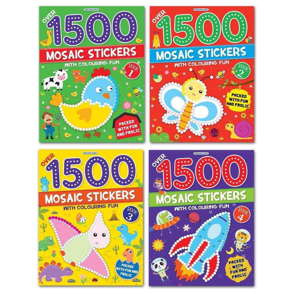 1500 Mosaic Stickers Books Pack - Set of 4