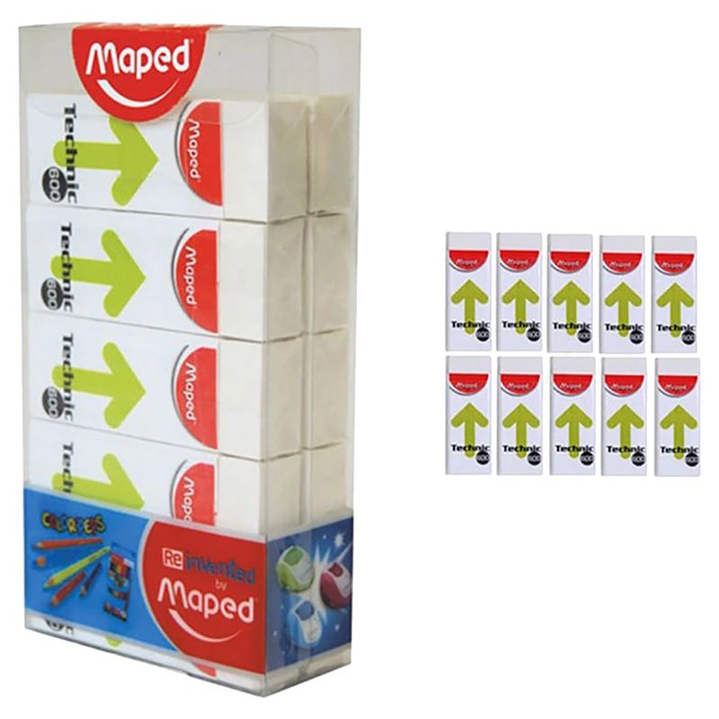 Maped - Technic 600 Eraser - White - Pack Of 10