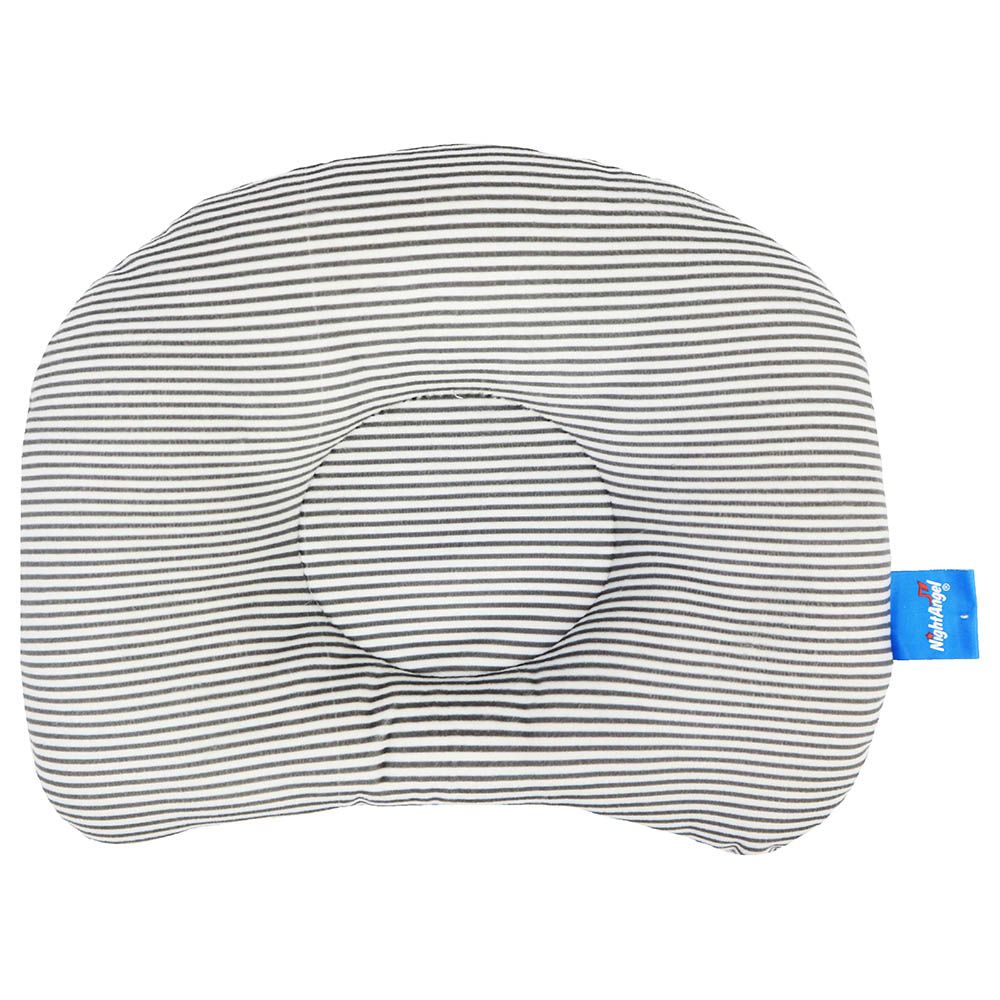 Night Angel - Line Print Baby Pillow - Grey