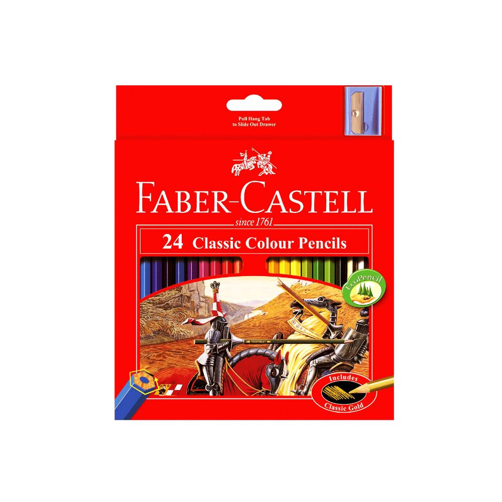 Faber-Castell - Classic Colour Pencils with Sharpener 24pcs