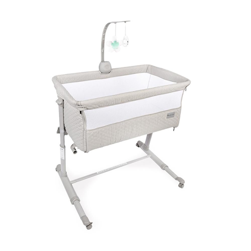 Bumble & Bird - Adjustable Bedside Bassinet W/ Wheels - Grey