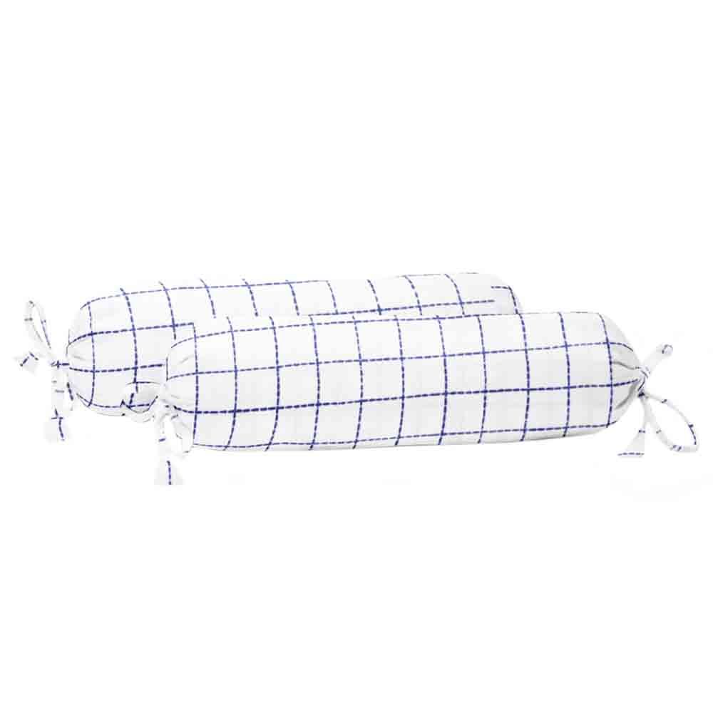 The Baby Atelier - Organic Baby Bolster Cover With Fillers - Navy Square - Pack of 2