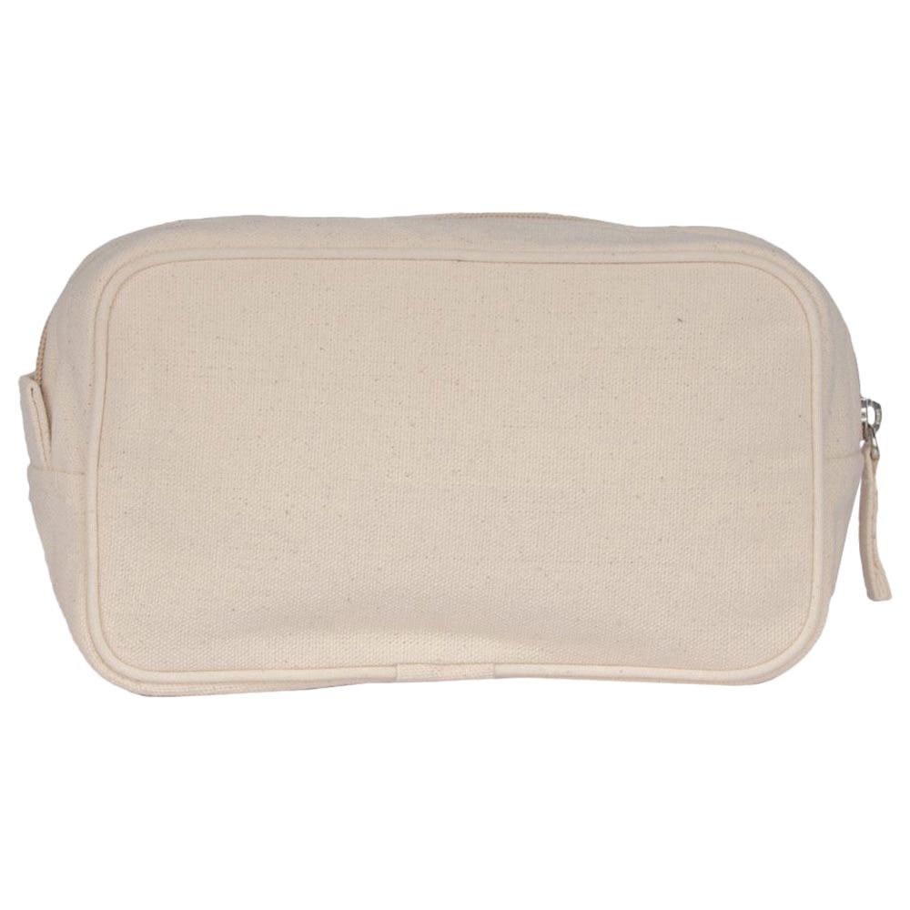 BYFT - Natural Cotton Cosmetic Purse With Side Piping