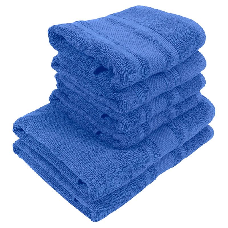 BYFT - Home Castle Hand Towel 4pcs and Bath Towel 2pcs - Blue