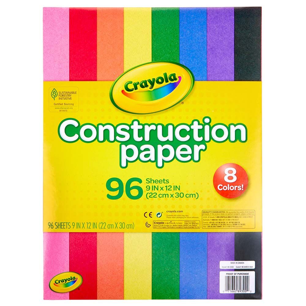 Crayola - Construction Paper - 22.86 x 30.48 cm - 96 Sheets
