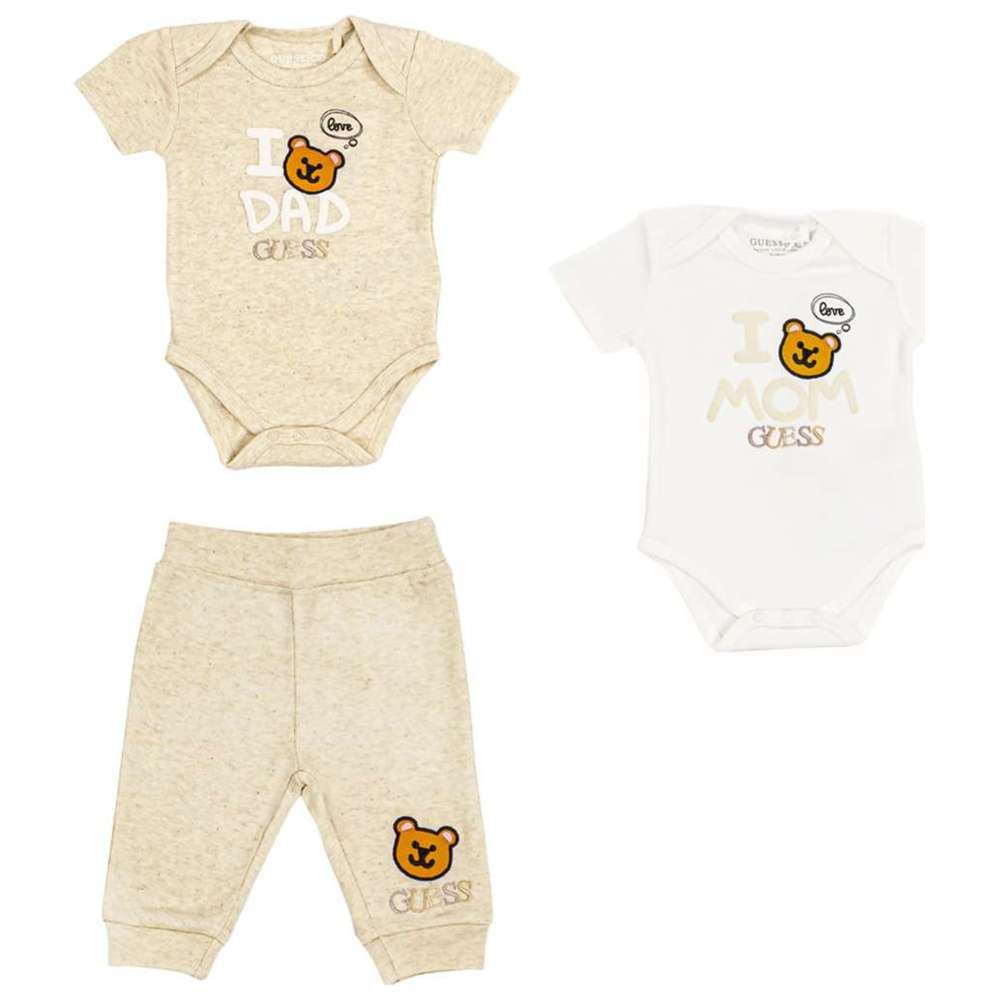 Guess - 3pc-Set - Short Sleeve Bodysuit With Pants - Beige