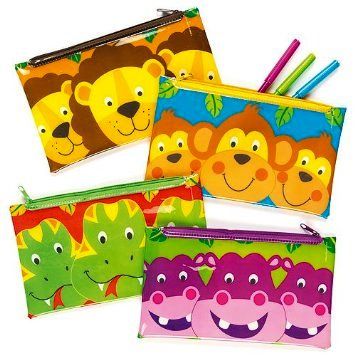 Baker Ross Jungle Chums Pencil Cases (Pack of 4)
