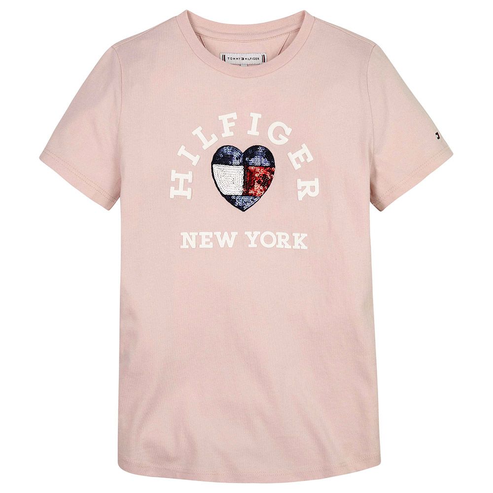 Tommy Hilfiger - Hilfiger Sequins Short Sleeves Tee - Pink