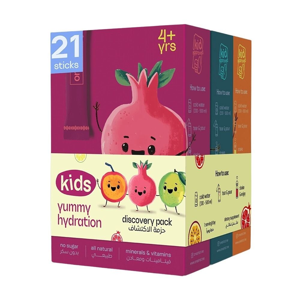 Oneshot - Kids Electrolyte Hydration Sticks - Discovery Pack - 21 Pcs