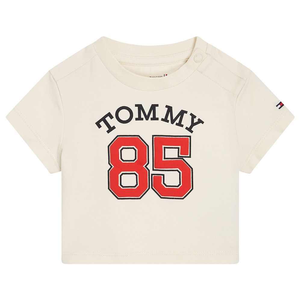 Tommy Hilfiger - Baby 85 Short Sleeve Varsity Tee - Beige
