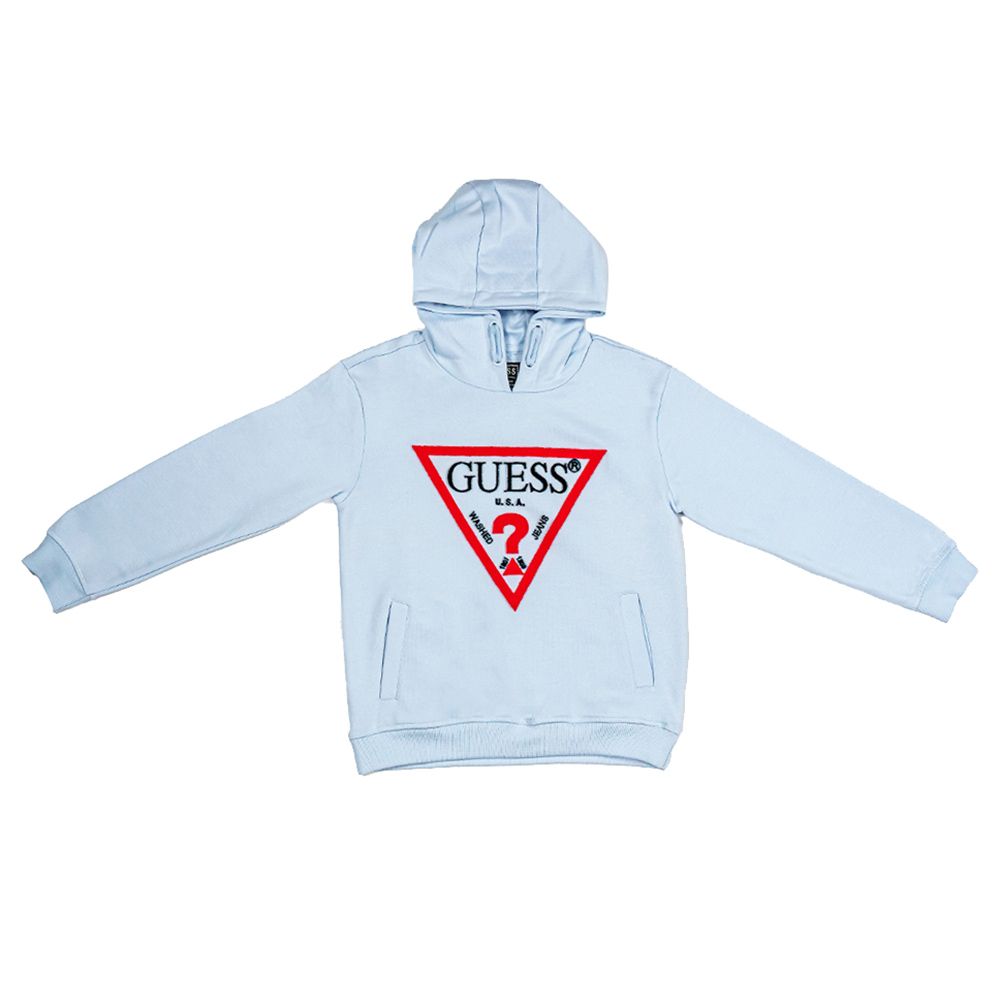 Guess - Boy's Hooded Long Sleeve Active Sweatshirt - Blue