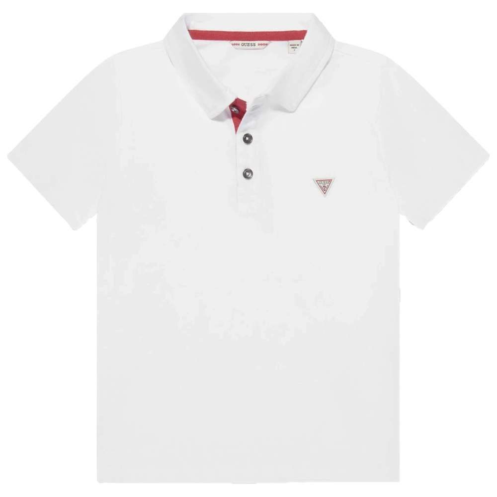Guess - Organic Piquet Short Sleeve Polo T-Shirt - White