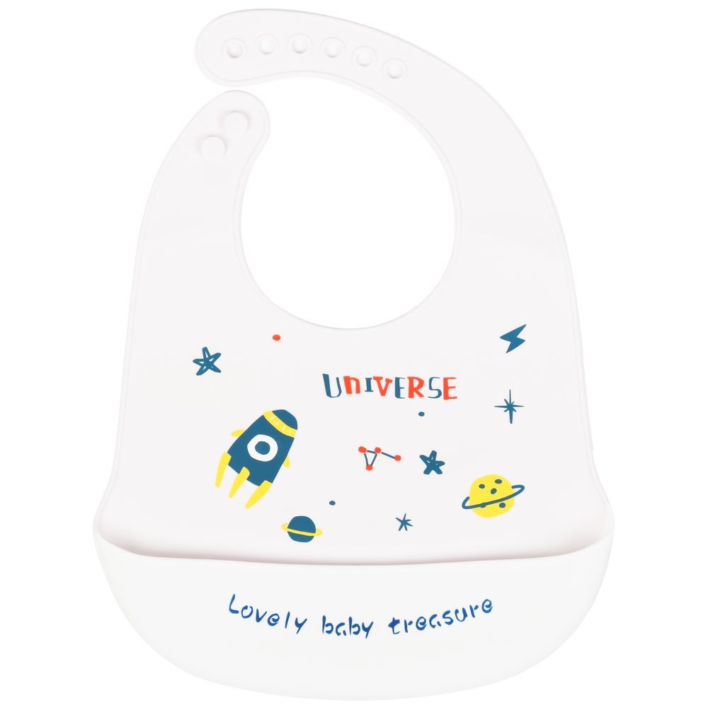 Little Angel - Universe Lovely Baby Treasure Baby Silicon Bib - White