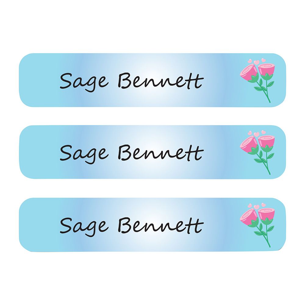 Ladybug Labels - Personalized Waterproof Large Labels - Sundae Flower - 30pcs