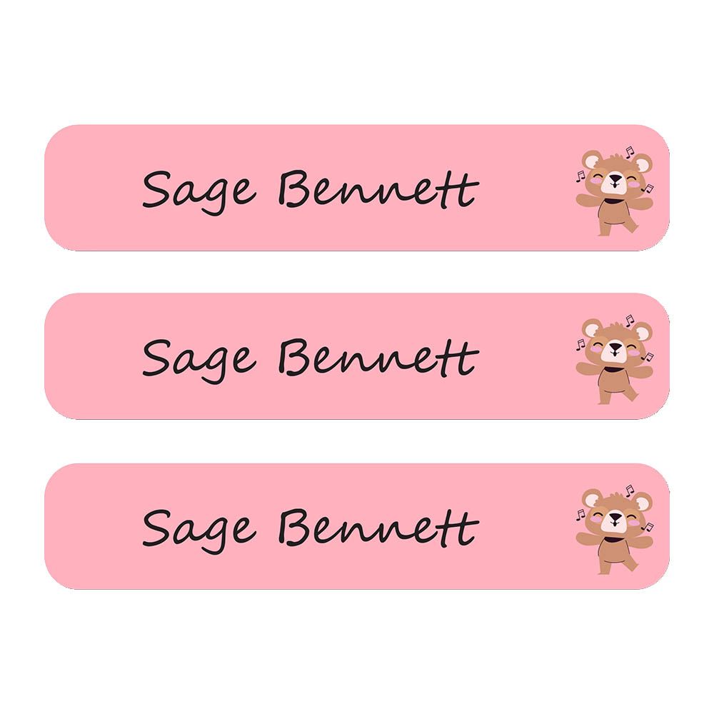 Ladybug Labels - Personalized Waterproof Large Labels - Teddy Bear - 30pcs
