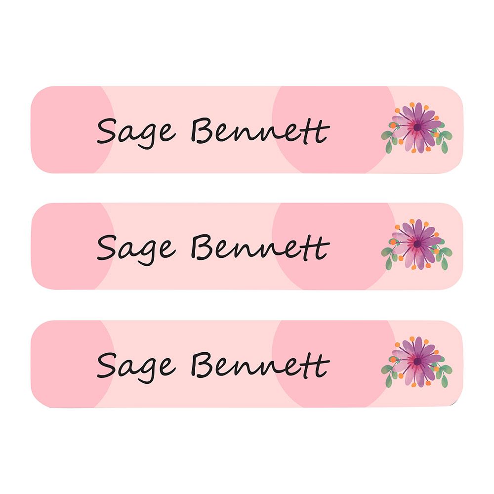 Ladybug Labels - Personalized Waterproof Large Labels - Vector Flower - 30pcs