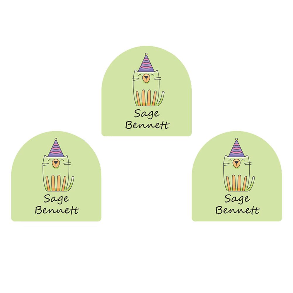 Ladybug Labels - Personalized Shoe Labels - Happy Cat - 12pcs