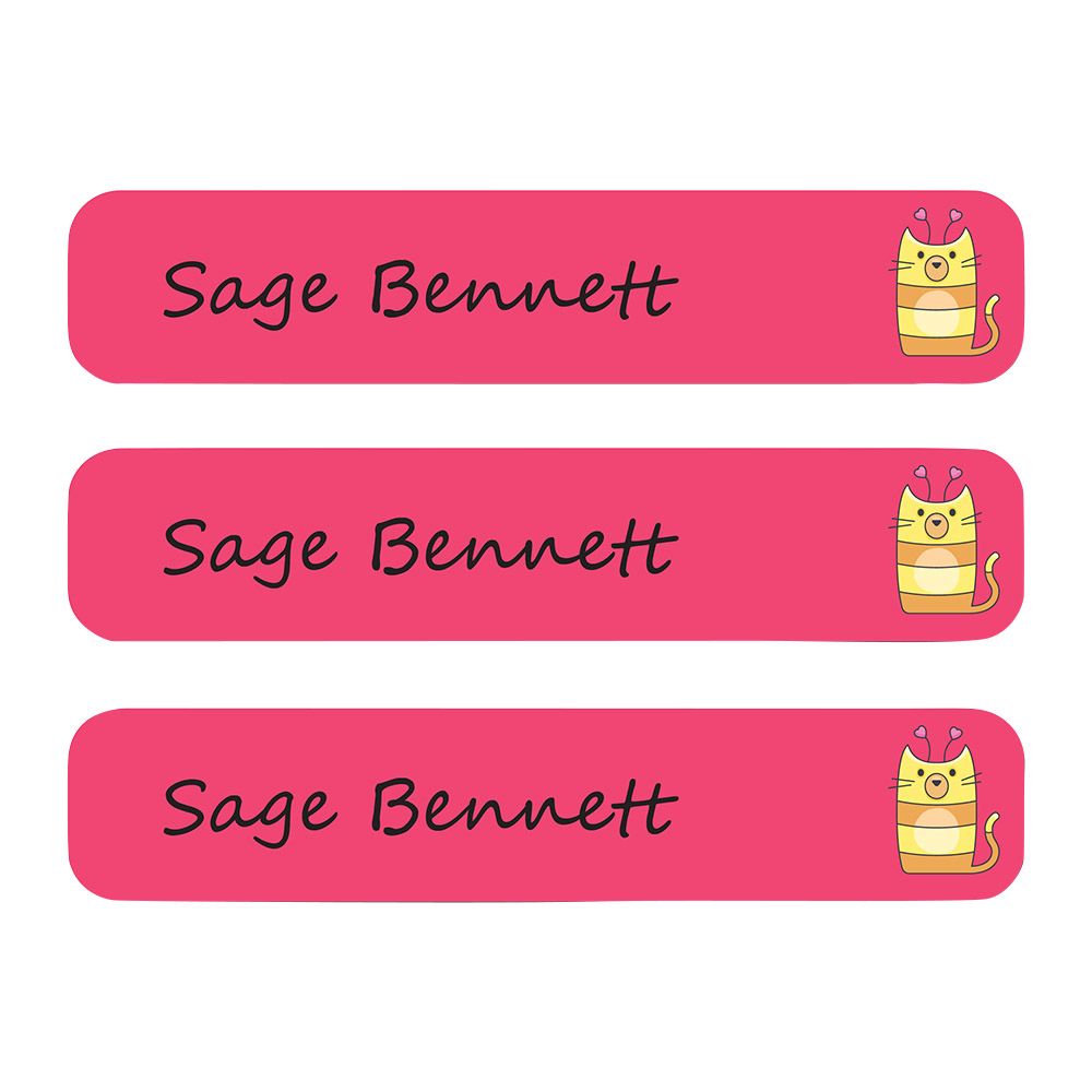 Ladybug Labels - Personalized Waterproof Labels - Lazy Cat - 111pcs
