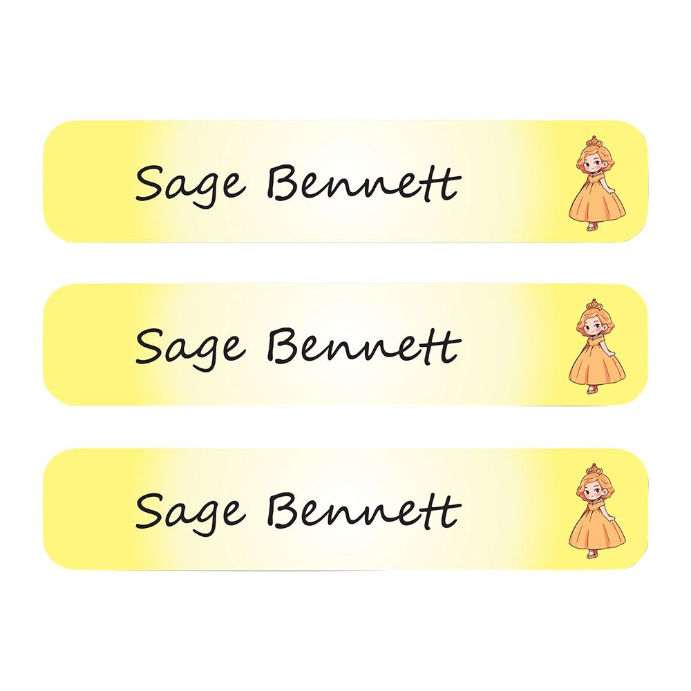 Ladybug Labels - Personalized Waterproof Labels - Elegant Princess - 111pcs