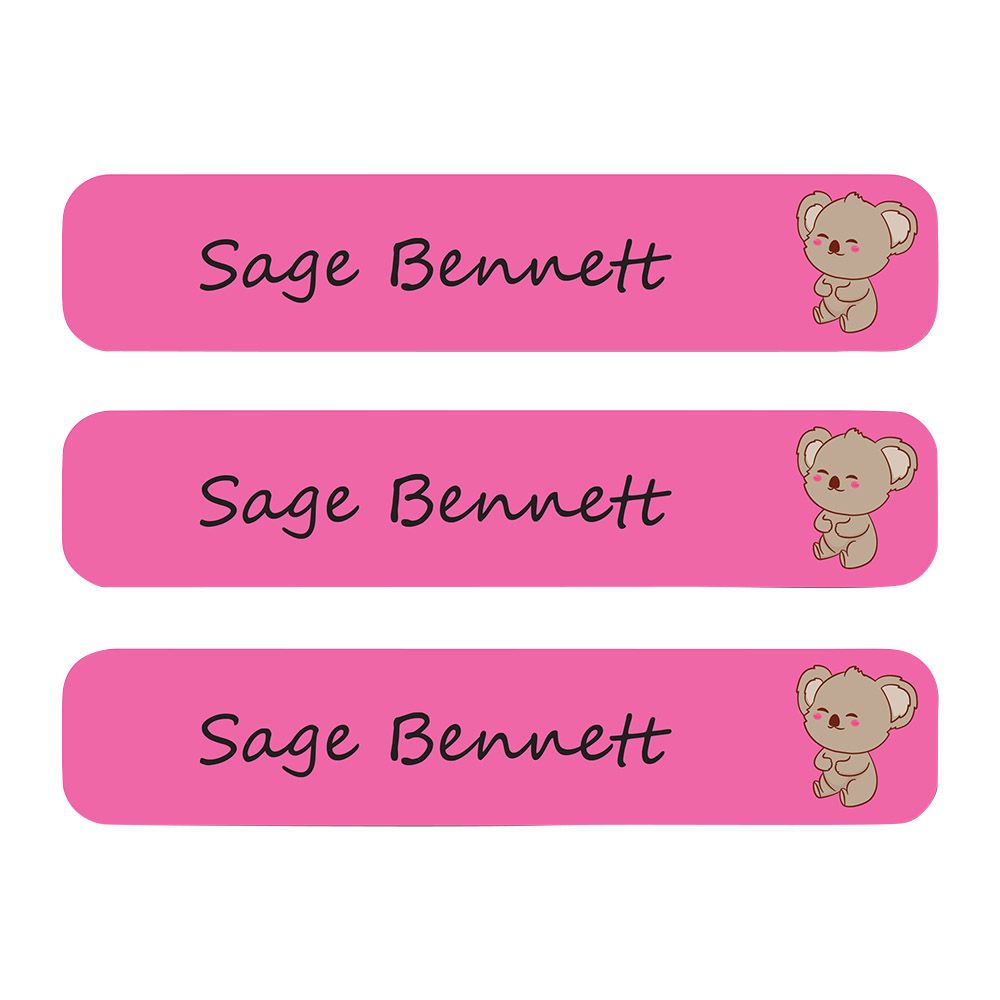 Ladybug Labels - Personalized Waterproof Labels - Koala Bear - 111pcs