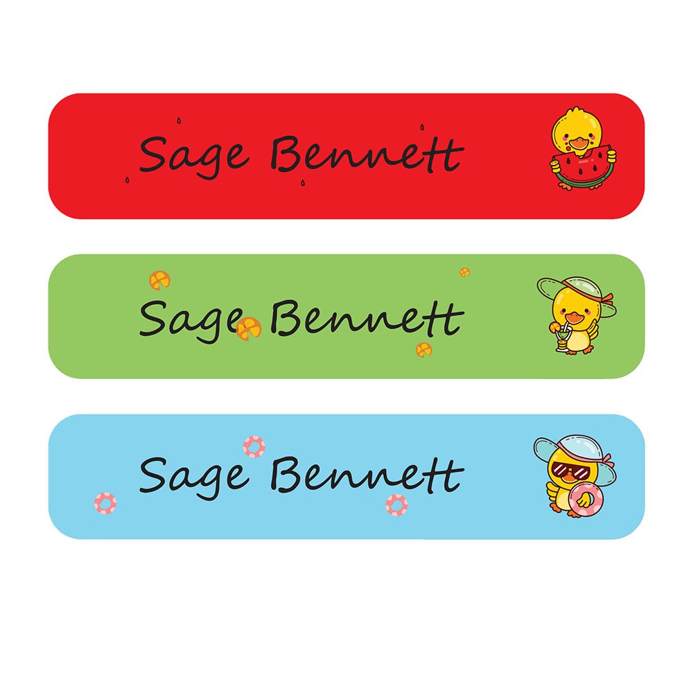 Ladybug Labels - Personalized Iron On Labels - Cute Ducky - 50pcs