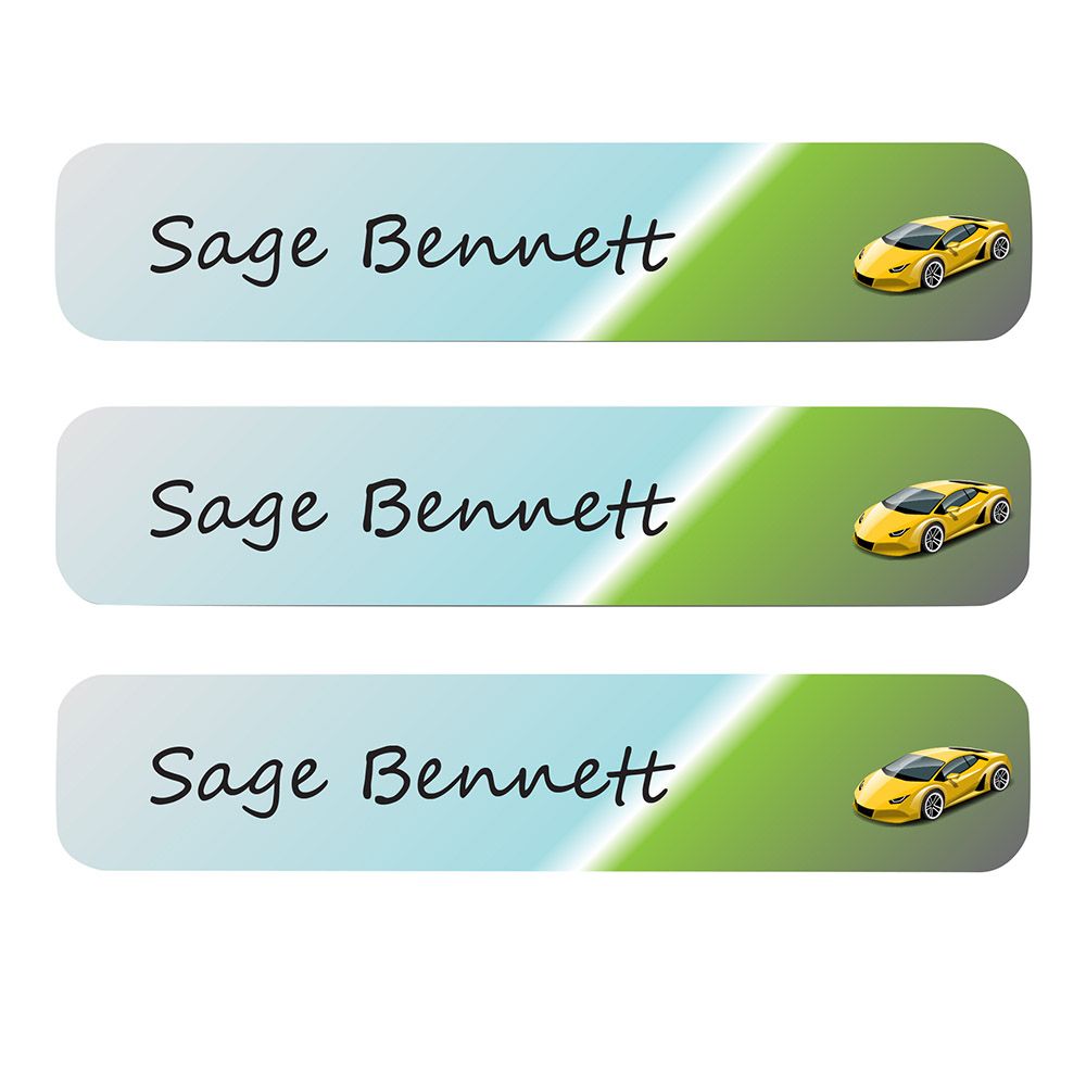 Ladybug Labels - Personalized Iron On Labels - Racing Cars - 50pcs