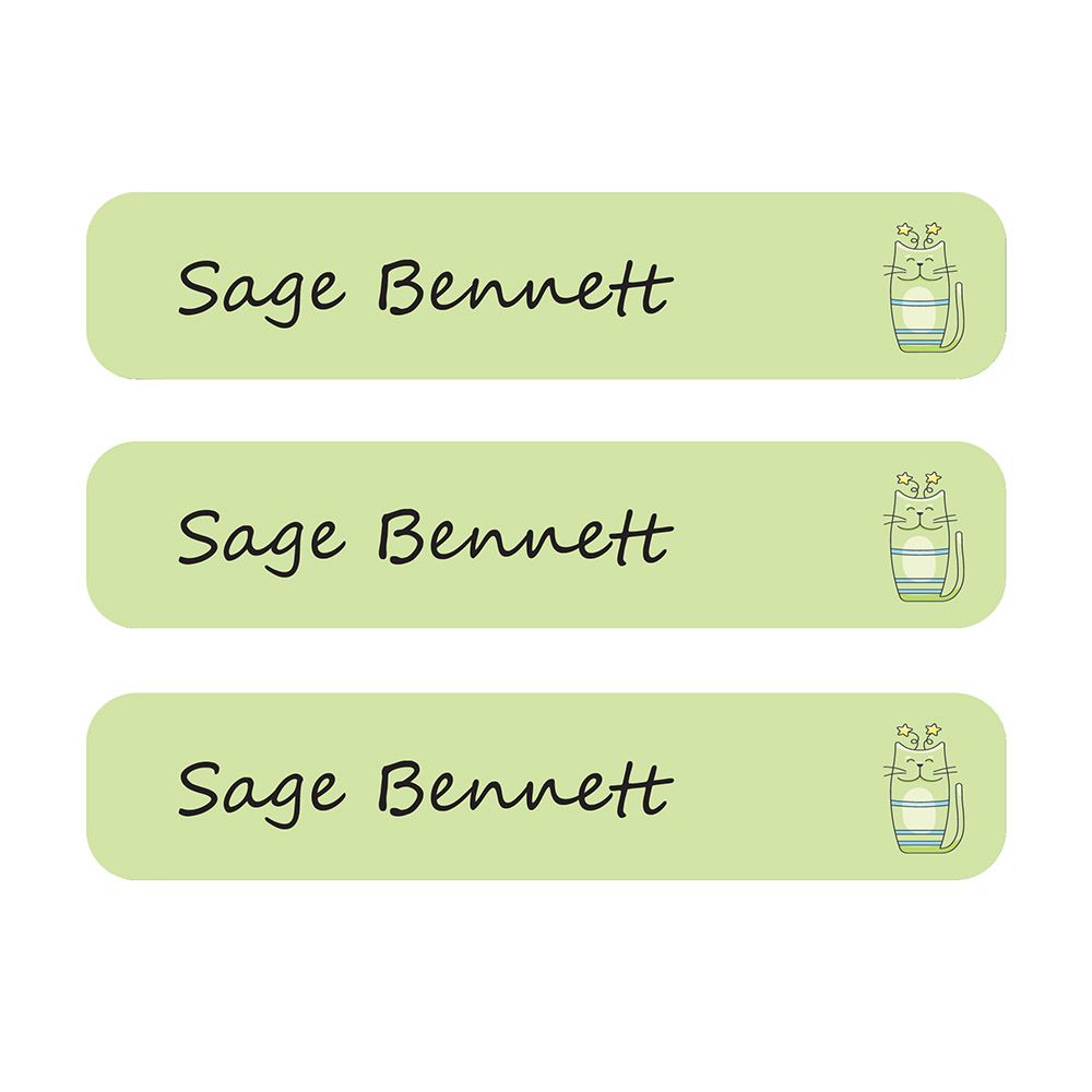 Ladybug Labels - Personalized Iron On Labels - Happy Cat - 50pcs