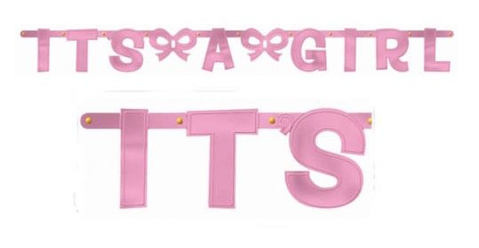 Party Centre - Baby Shower Girl Foil Letter Banner