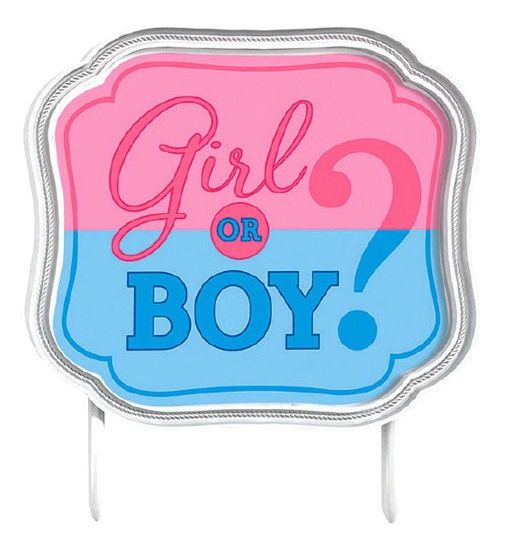 Girl Or Boy? Plastic Cake Topper