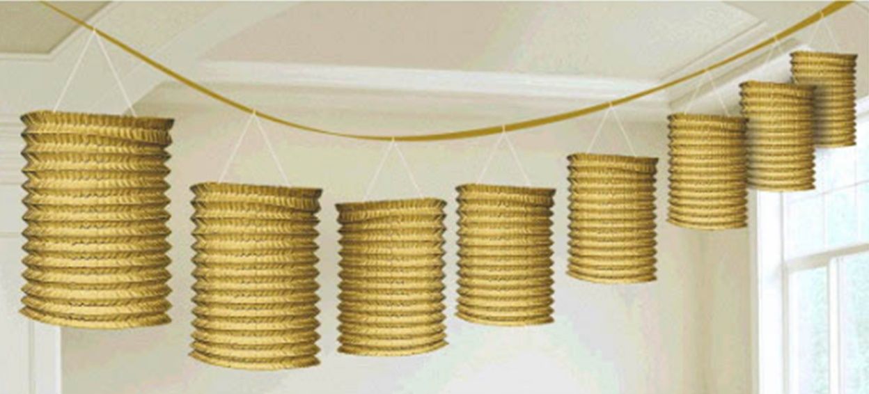 Gold Paper Lantern Garland
