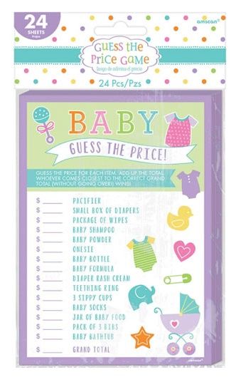 Party Centre - Baby Shower Guess The Price Game