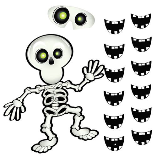Party Centre - Pin-The-Smile Skeleton Game