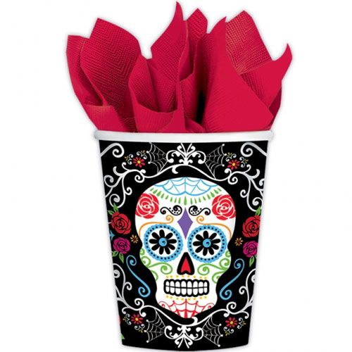 Party Centre - Day Of The Dead Paper Cups 9oz (18pcs)