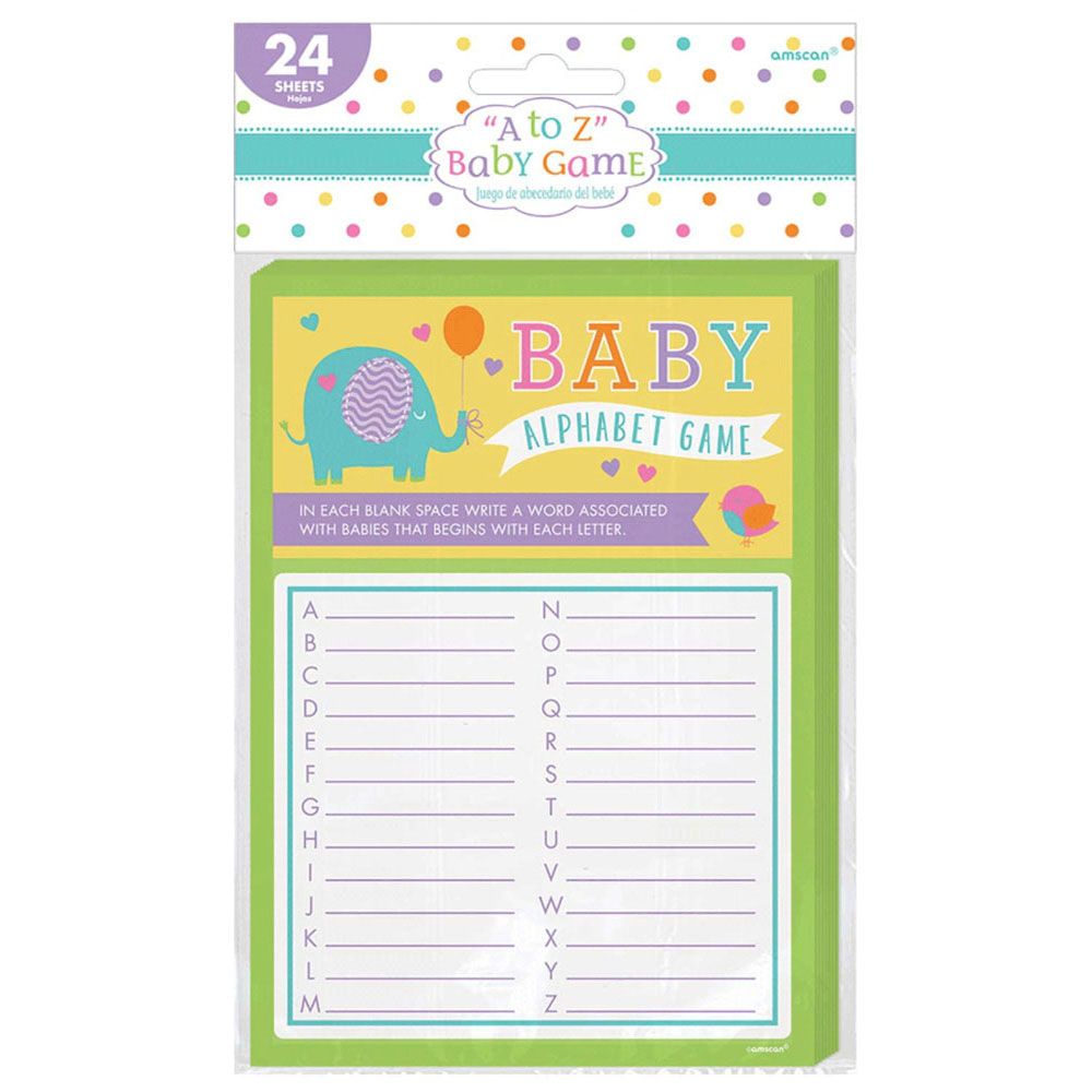 Amscan - Baby Shower A To Z Game - 24 Sheets