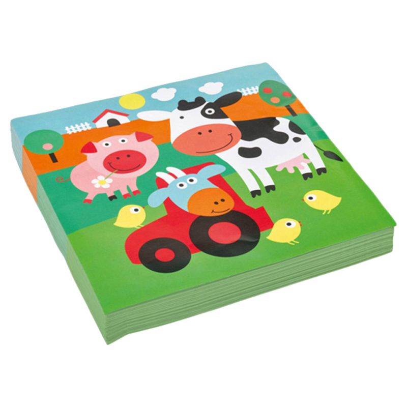 Party Centre - Farm Fun Lunch Tissues - Pack of 20