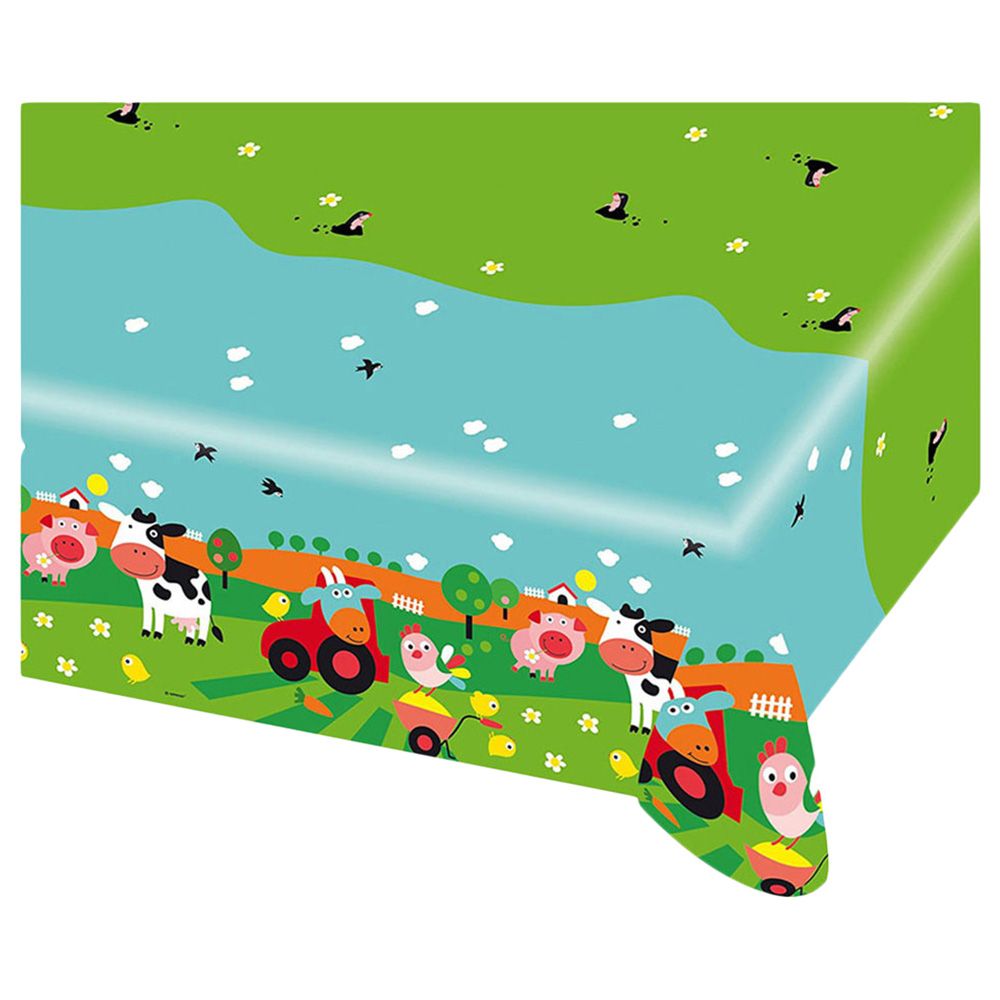 Party Centre - Farm Fun Plastic Tablecover