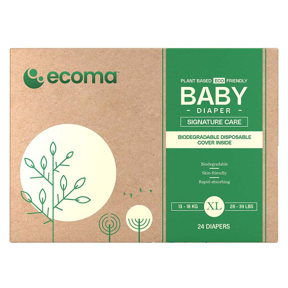 Ecoma - Signature Care Baby Diaper - Size XL - 13-18 Kg - 24 Count