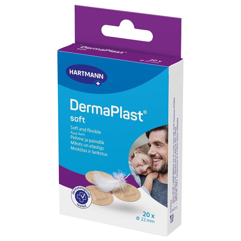 Dermaplast - Round Soft Plasters - Pack Of 20