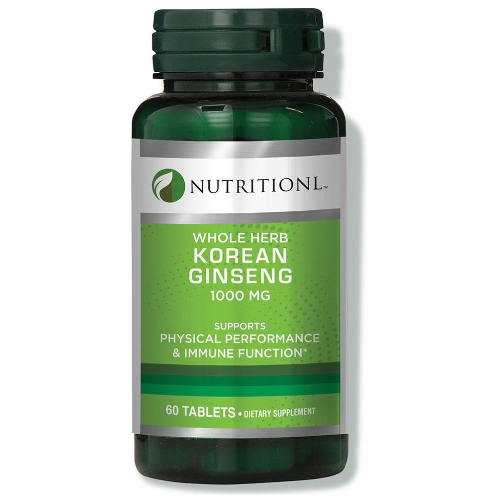 نيوتريشن - عشبة الجنسنغ الكوري الكاملة 1000 ملغ - 60 قرص