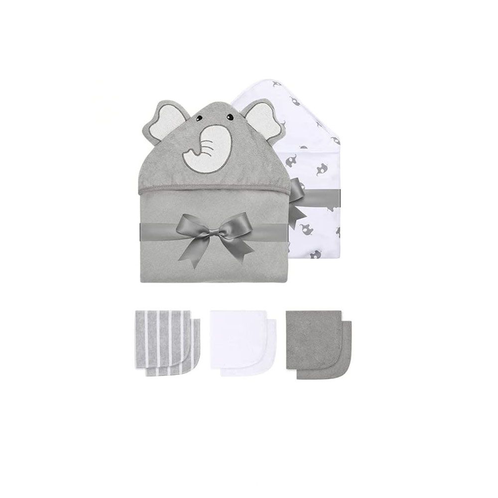 Momcozy - Baby Hooded Towel & Washcloth Set - 8pcs